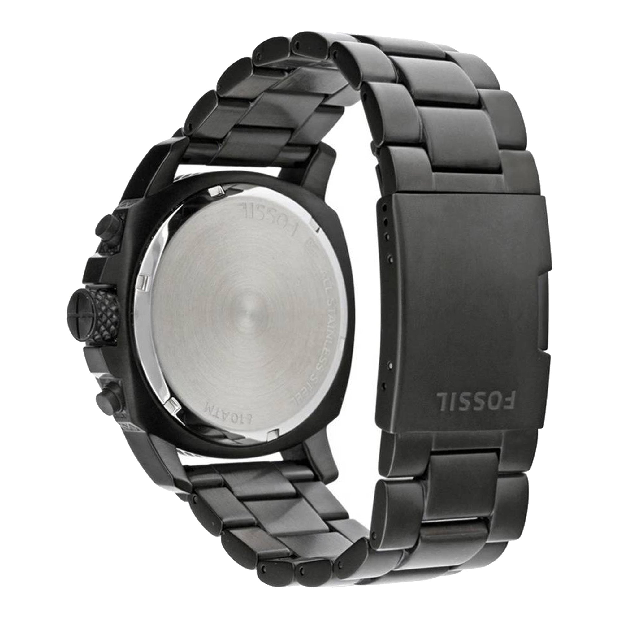 Fossil Machine Chronograph Black Dial Black Steel Strap Watch for Men - FS4927 Watches Fossil   