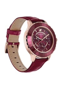 Swarovski Octea Lux Chrono Red Dial Red Leather Strap Watch for Women - 5547642 Watches Swarovski   