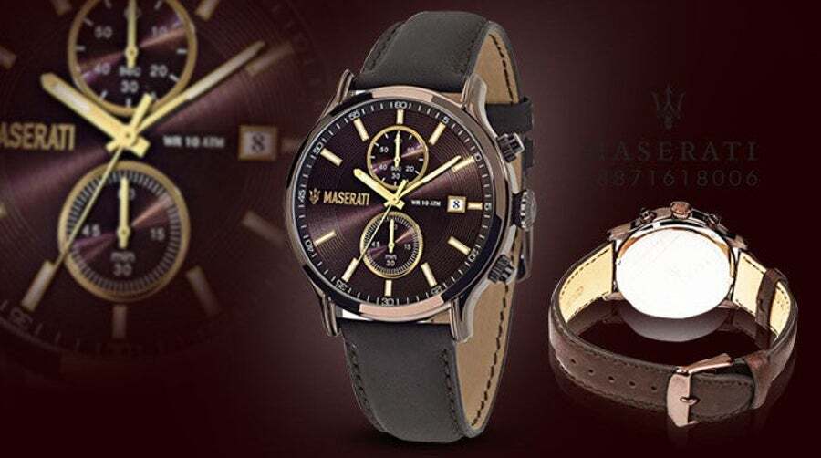 Maserati Epoca Chronograph Brown Dial Brown Leather Watch For Men - R8871618006 Watches Maserati   