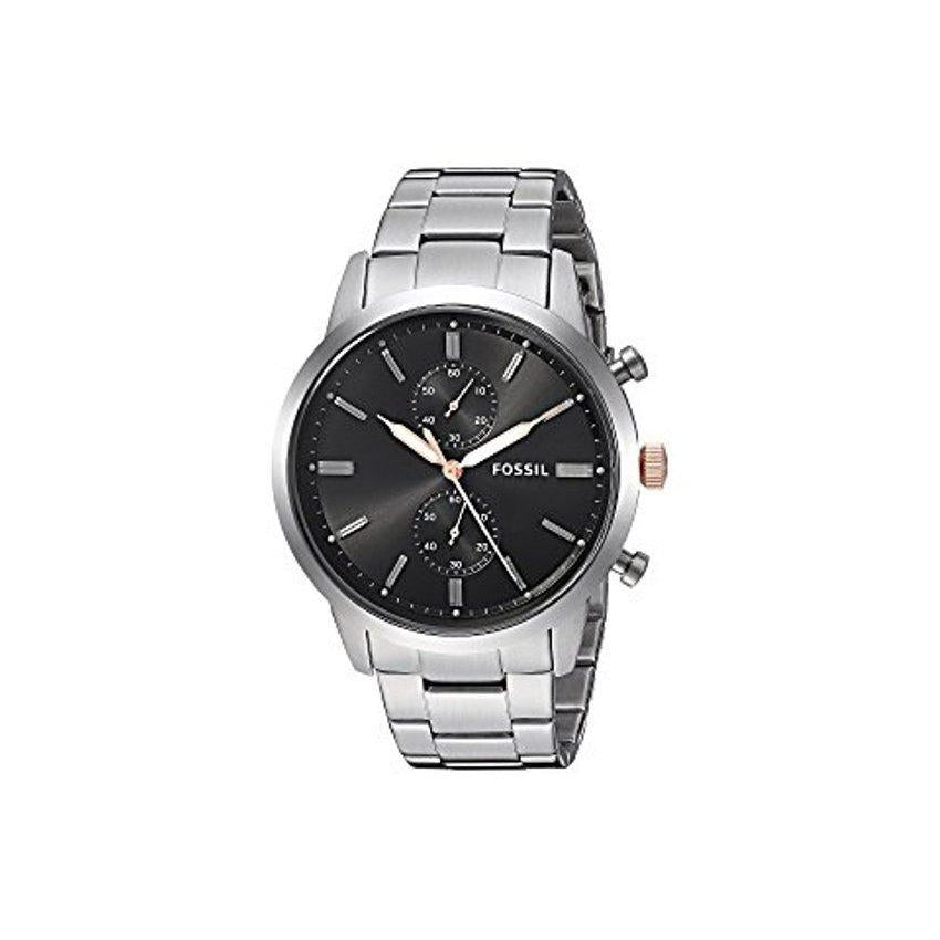 Fossil Townsman Chronograph Grey Dial Silver Steel Strap Watch for Men - FS5407 Watches Fossil   