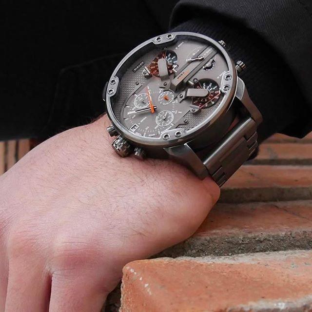 Diesel Mr Daddy 2.0 Chronograph Grey Dial Grey Stainless Steel Strap Watch For Men - DZ7315 Watches Diesel   