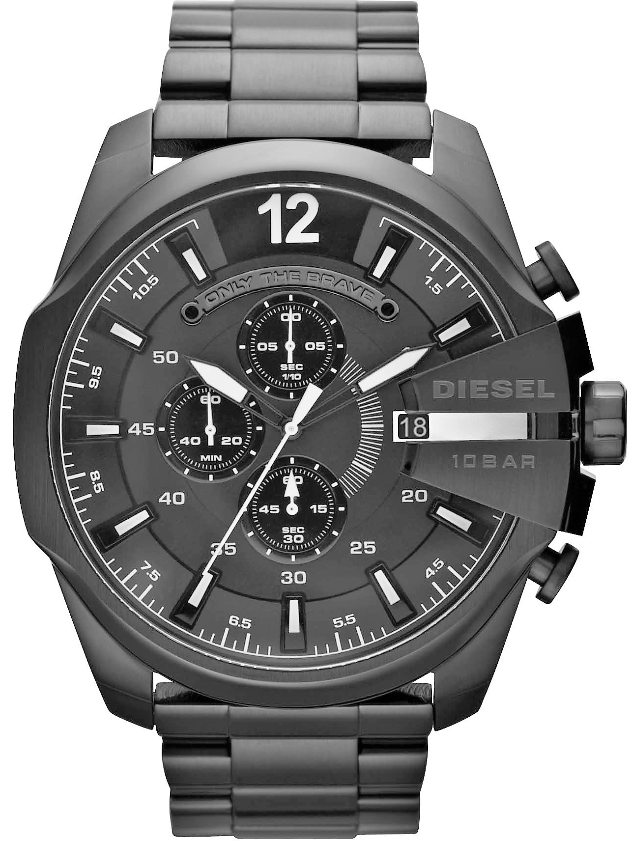 Diesel Mega Chief Chronograph Black Stainless Steel Watch For Men - DZ4283 Watches Diesel   