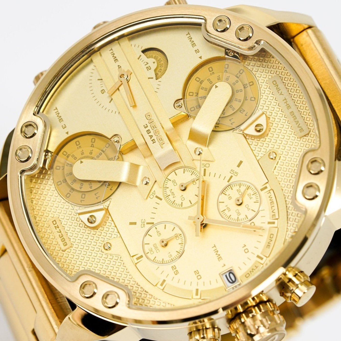 Diesel Mr Daddy 2.0 Gold Dial Gold Stainless Steel Watch For Men - DZ7399 Watches Diesel   