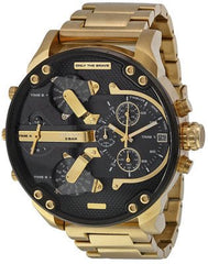 Diesel Mr Daddy 2.0 Black Dial Gold Stainless Steel Watch For Men - DZ7333 Watches Diesel   