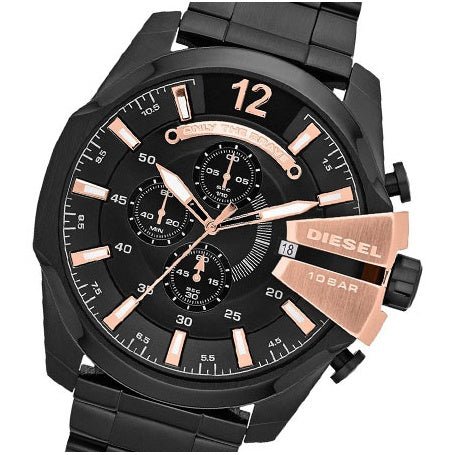 Diesel Mega Chief Black Dial Black Stainless Steel Watch For Men - DZ4309 Watches Diesel   