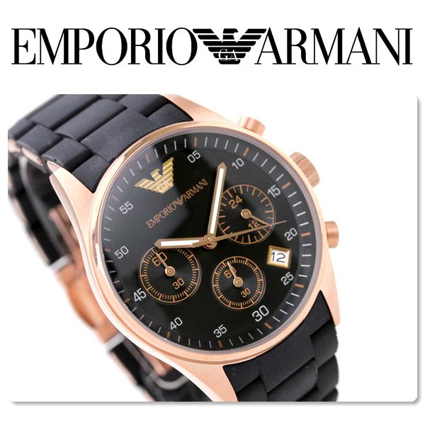 Emporio Armani Sportivo Black Dial Black Stainless Steel Watch For Men - AR5905 Watches Emporio Armani   