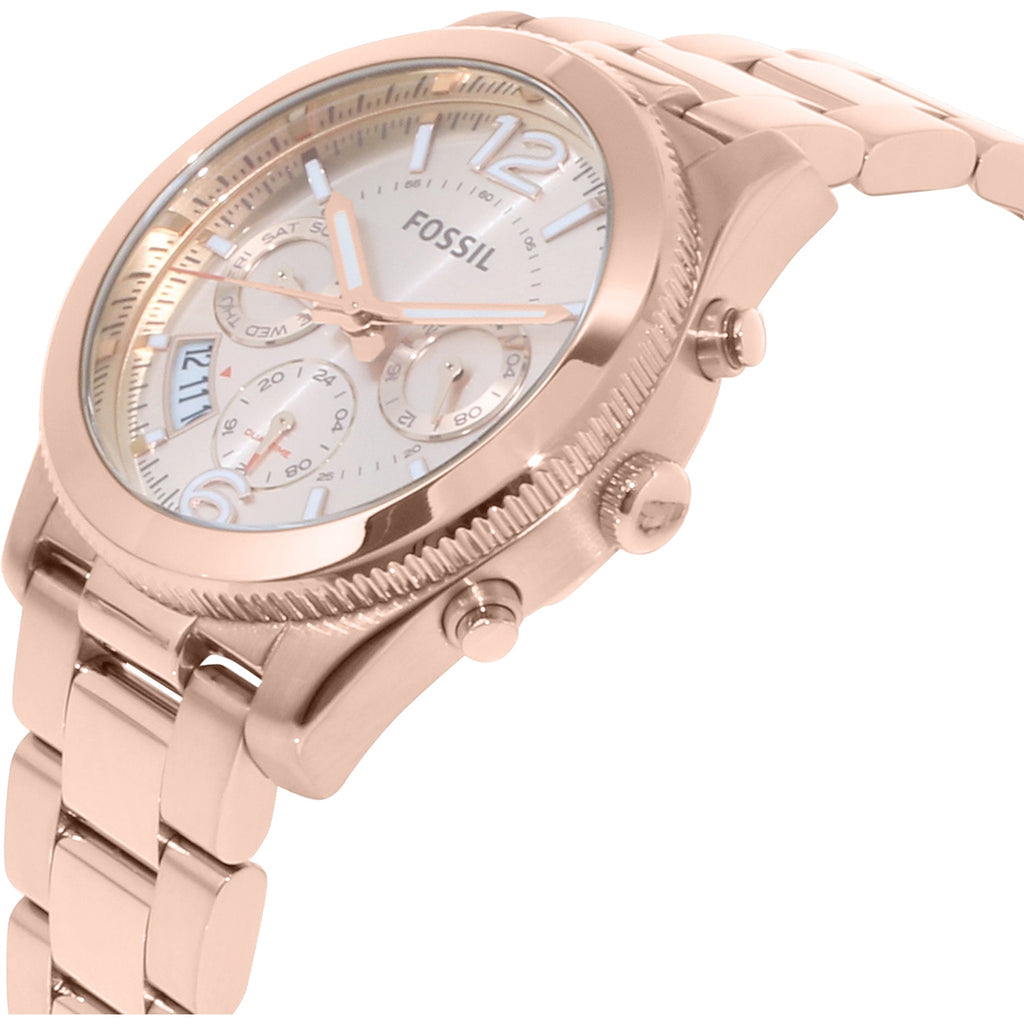 Fossil Boyfriend Multifunction Rose Gold Dial Rose Gold Steel Strap Watch for Women - ES3885 Watches Fossil   