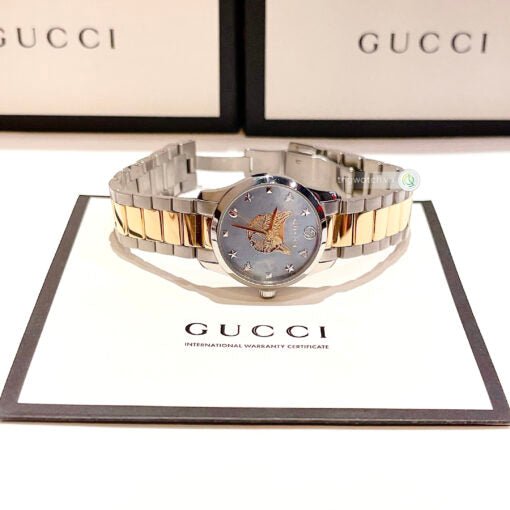 Gucci G Timeless Silver Dial Two Tone Steel Strap Watch For Women - YA1264074 Watches Gucci   