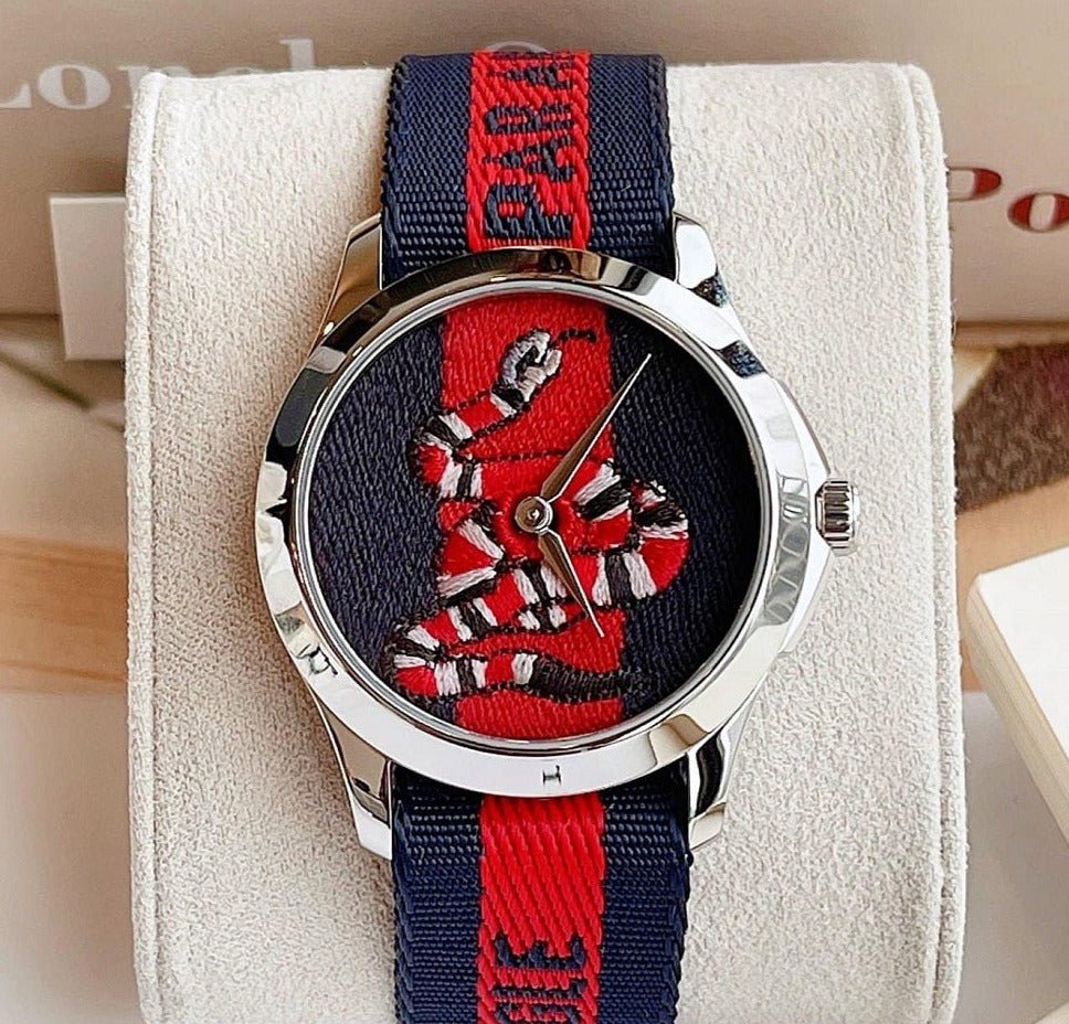 Gucci Le Marche Des Merveilles Blue Red Dial Blue Red Nylon Strap Unisex Watch - YA126493 Watches Gucci   
