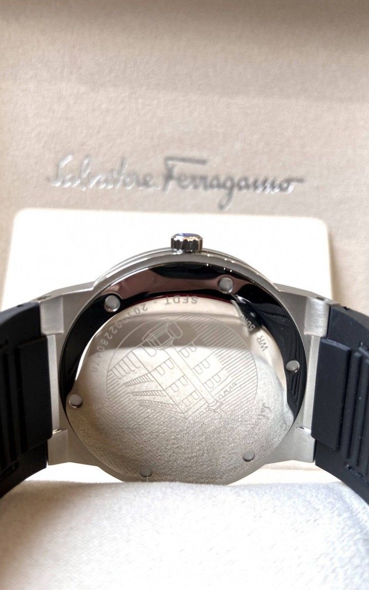 Salvatore Ferragamo F-80 Classic Black Dial Black Leather Strap Watch for Men - SFDT00619 Watches Salvatore Ferragamo   