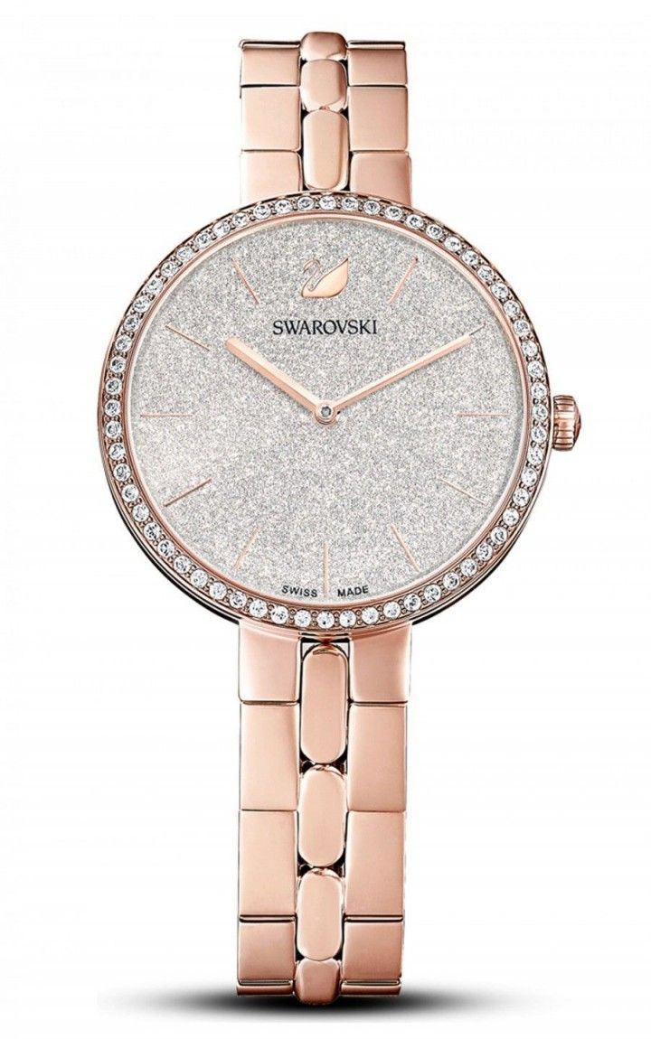 Swarovski Cosmopolitan Diamond Powder Silver Dial Rose Gold Steel Strap Watch for Women - 5517803 Watches Swarovski   