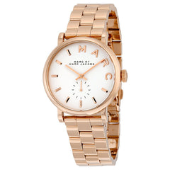 Marc Jacobs Baker White Dial Rose Gold Stainless Steel Strap Watch for Women - MBM3244 Watches Marc Jacobs   