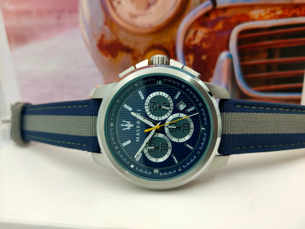 Maserati Royale 44mm Stainless Steel Fiber Strap Watch For Men - R8871637001 Watches Maserati   
