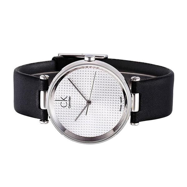 Calvin Klein Sight Silver Dial Black Leather Strap Watch for Men - K1S21120 Watches Calvin Klein   