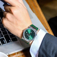 Salvatore Ferragamo F-80 Classic Green Dial Green Leather Strap Watch for Men - SFDT00519 Watches Salvatore Ferragamo   