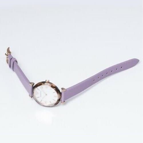 Emporio Armani Gianni Mother of Pearl Dial Purple Leather Strap Watch For Women - AR11003 Watches Emporio Armani   