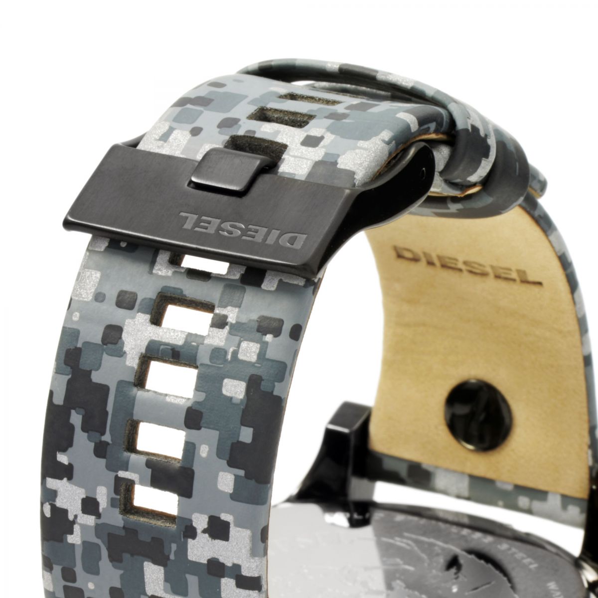Diesel Big Daddy Chronograph Black Dial Black Leather Strap Watch For Men - DZ7311 Watches Diesel   