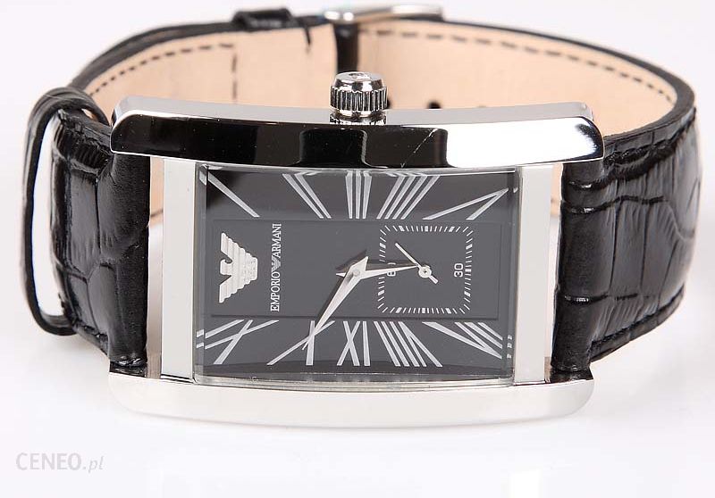 Emporio Armani Black Dial Black Leather Strap Watch For Men - AR0143 Watches Emporio Armani   