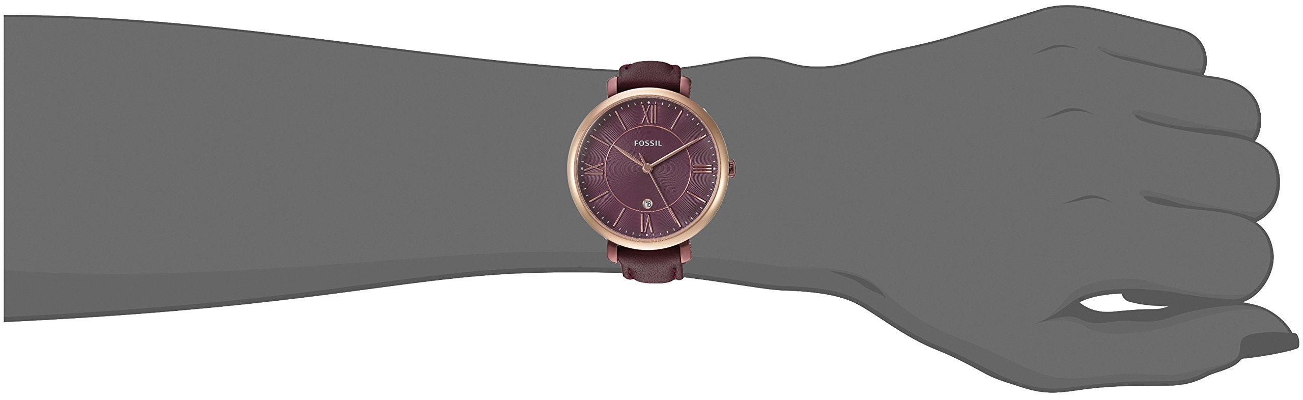 Fossil Jacqueline Burgundy Dial Burgundy Leather Strap Watch for Women  - ES4099 Watches Fossil   