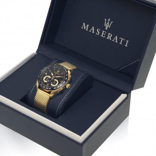 Maserati Traguardo 45mm Quartz Gold Black Dial Watch For Men - R8873612010 Watches Maserati   