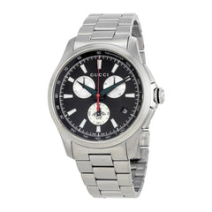 Gucci G-Timeless Chronograph Black Dial Silver Steel Strap Watch For Men - YA126267 Watches Gucci   