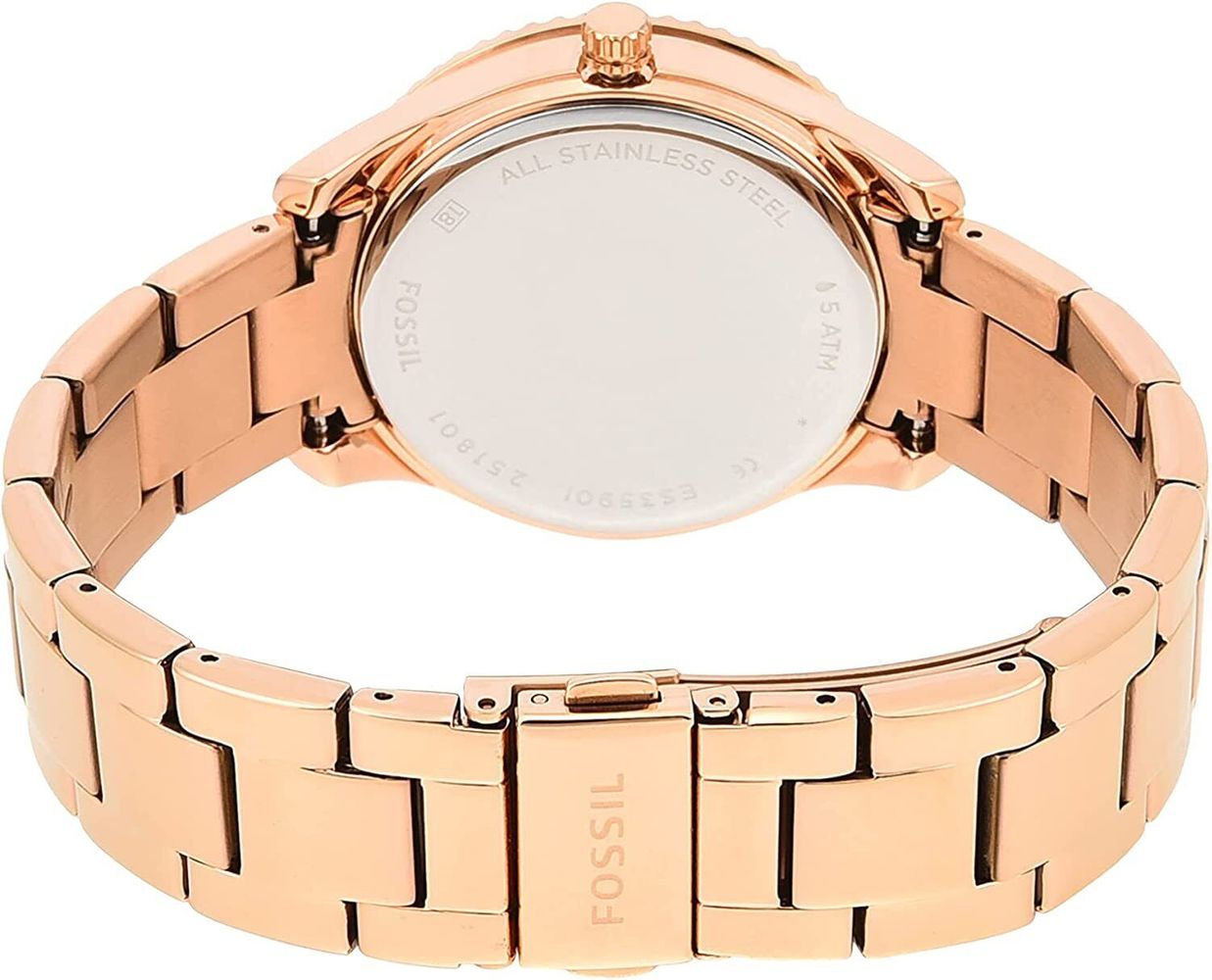 Fossil Stella Rose Gold Dial Rose Gold Steel Strap Watch for Women - ES3590 Watches Fossil   