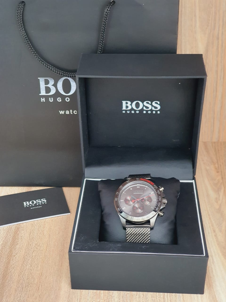 Hugo Boss Ikon Grey Dial Grey Mesh Bracelet Watch for Men - 1513443 Watches Hugo Boss   