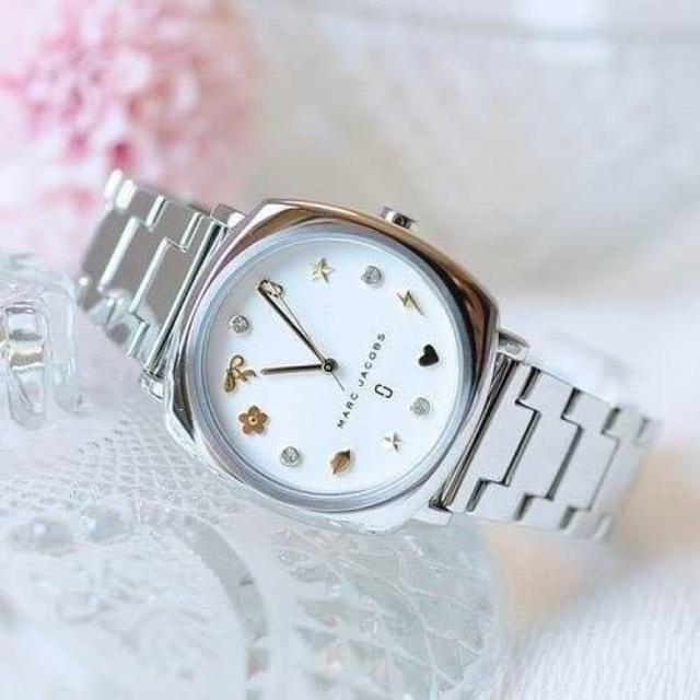 Marc Jacobs Mandy White Dial Silver Stainless Steel Strap Watch for Women - MJ3572 Watches Marc Jacobs   