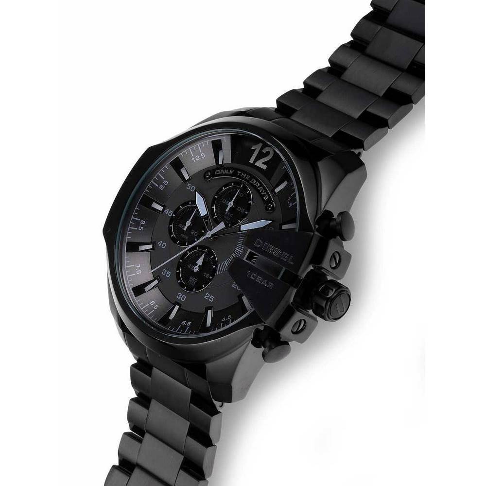 Diesel Mega Chief Chronograph Black Dial Black Stainless Steel Watch For Men - DZ4355 Watches Diesel   