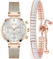 Hugo Boss Flawless White Dial Gold Mesh Bracelet Watch for Women - 1502553 Watches Hugo Boss   