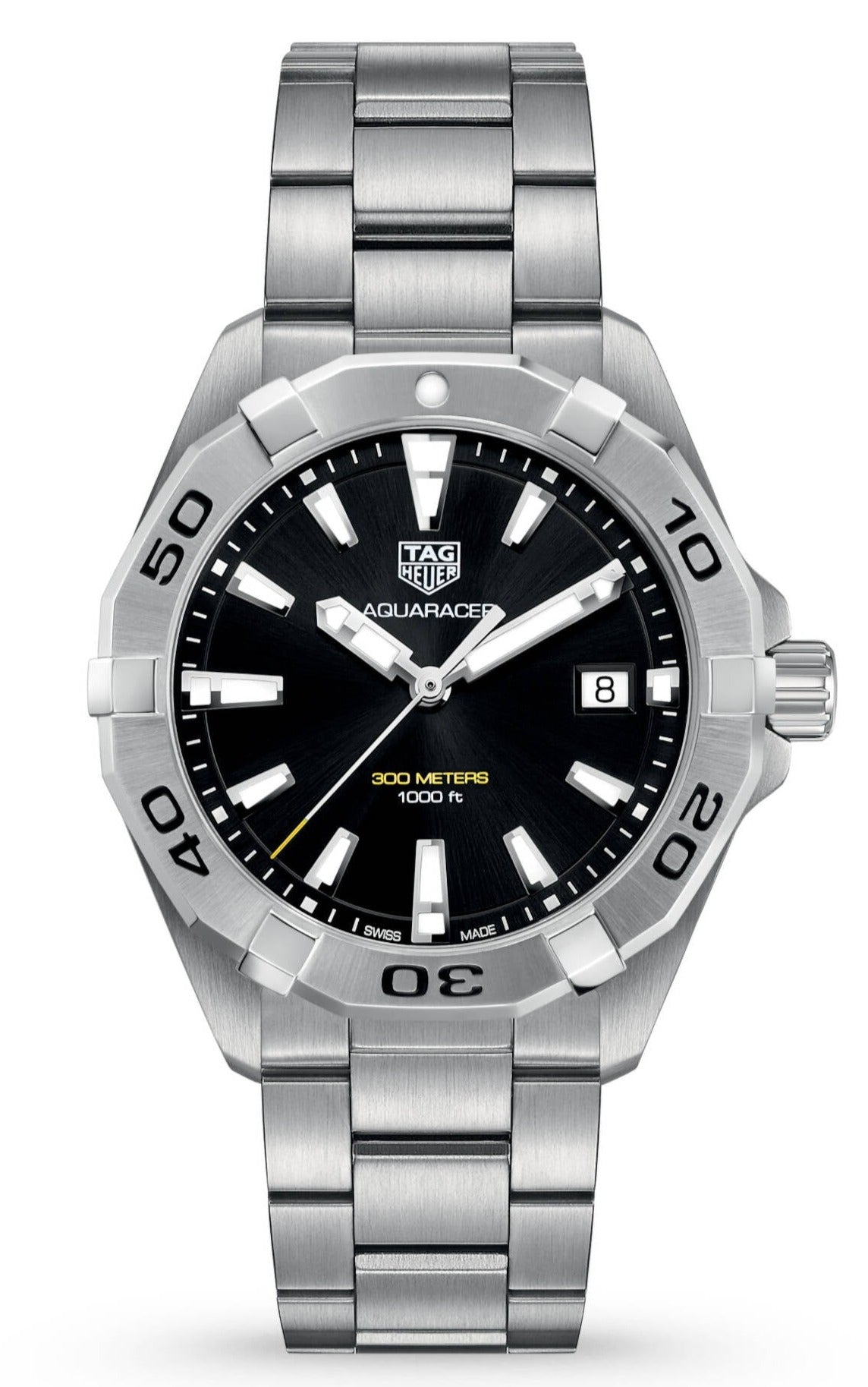 Tag Heuer Aquaracer Black Dial Silver Steel Strap Watch for Men - WBD1110.BA0928 Watches Tag Heuer   