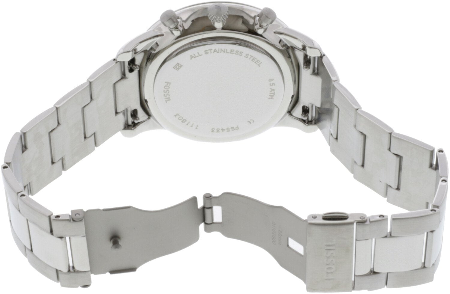 Fossil Neutra Chronograph White Dial Silver Steel Strap Watch for Men - FS5433 Watches Fossil   