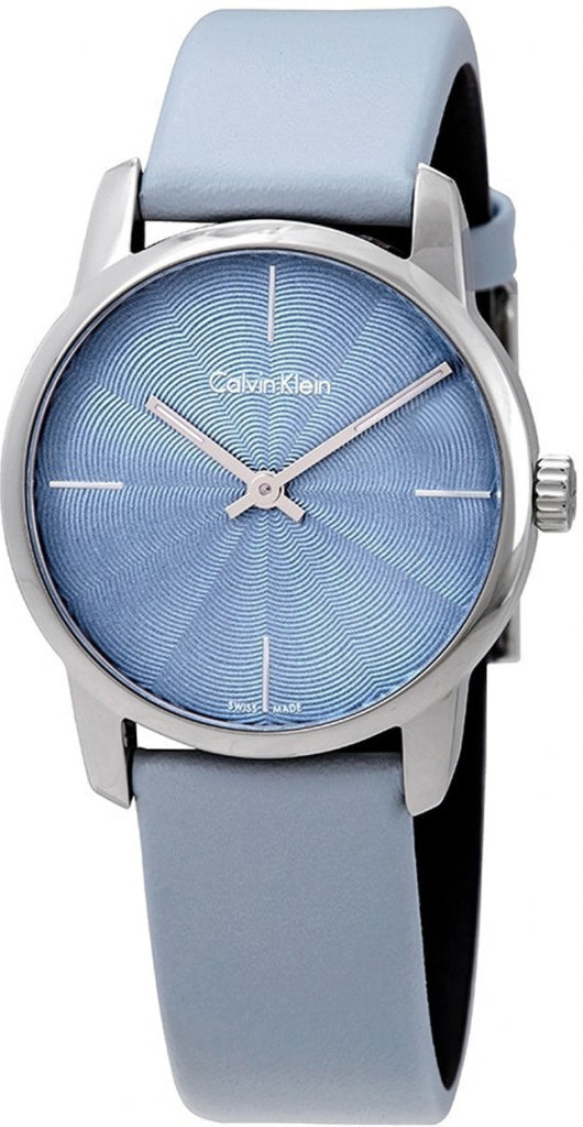 Calvin Klein City Blue Dial Blue Leather Strap Watch for Women - K2G231VN Watches Calvin Klein   