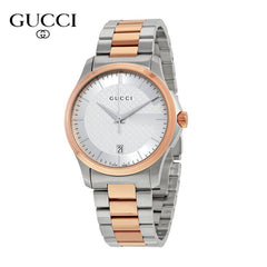 Gucci G Timeless Silver Dial Two Tone Steel Strap Watch For Women - YA126564 Watches Gucci   