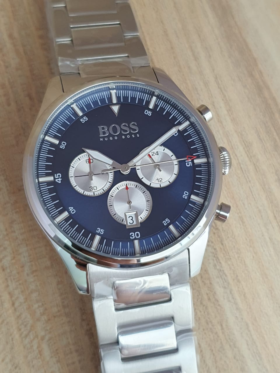 Hugo Boss Pioneer Blue Dial Silver Steel Strap Watch for Men - 1513713 Watches Hugo Boss   