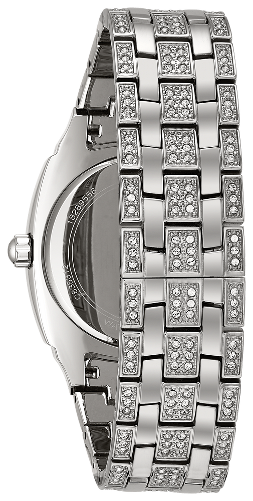 Bulova Crystal Collection Phantom Silver Dial Silver Steel Strap Watch for Men - 96C002 Watches Bulova   