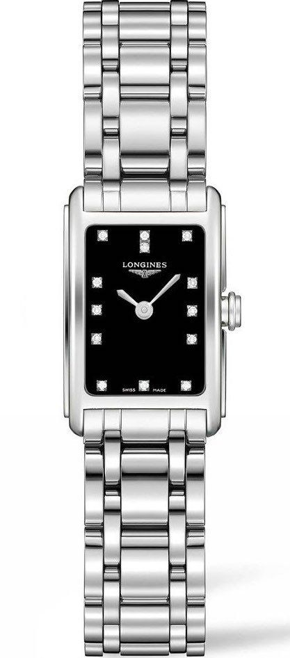 Longines Dolcevita 17.4mm Black Dial Silver Steel Strap Watch for Women - L5.258.4.57.6 Watches Longines   