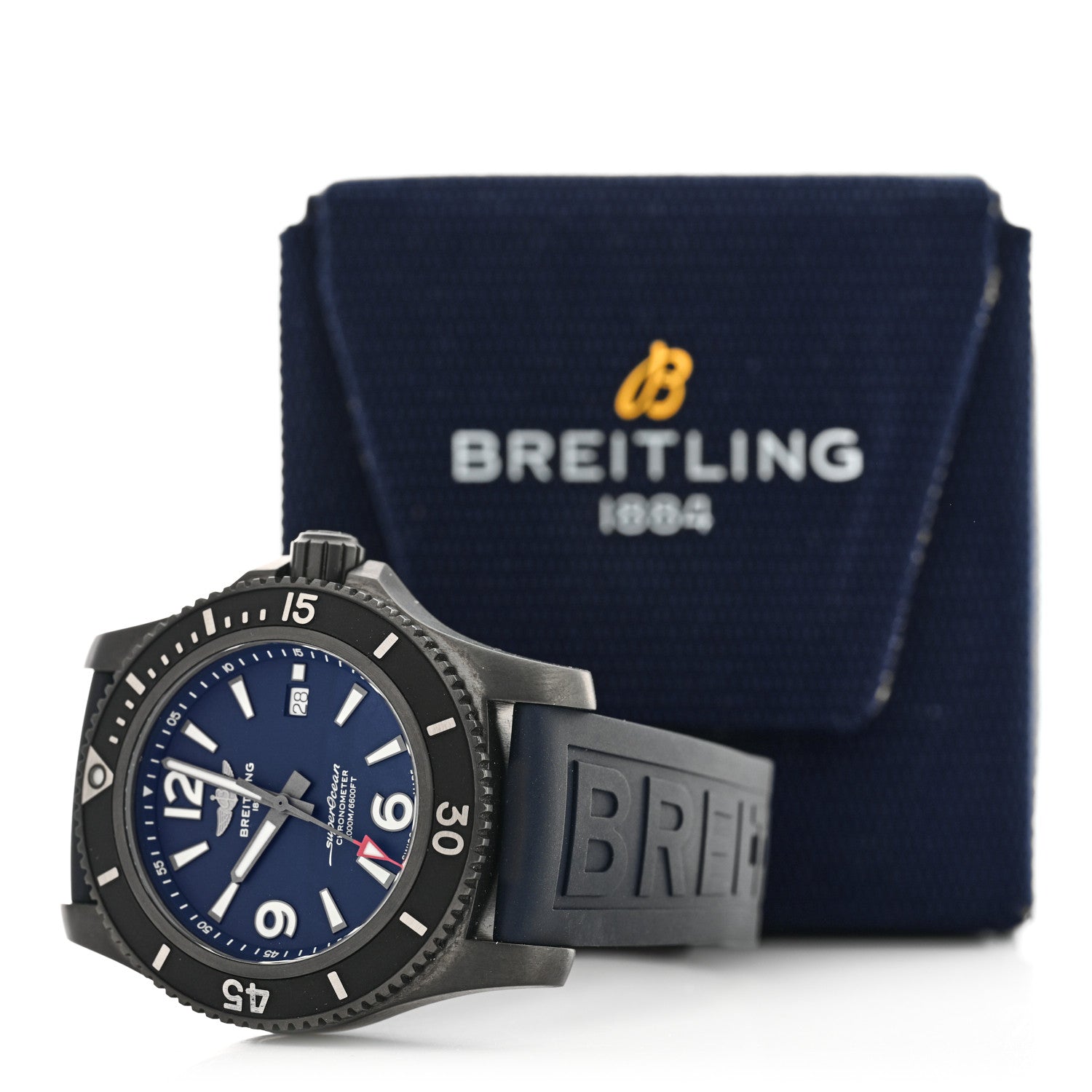 Breitling Superocean Automatic 46mm Blue Dial Blue Rubber Strap Watch for Men - M17368D71C1S1 Watches Breitling   