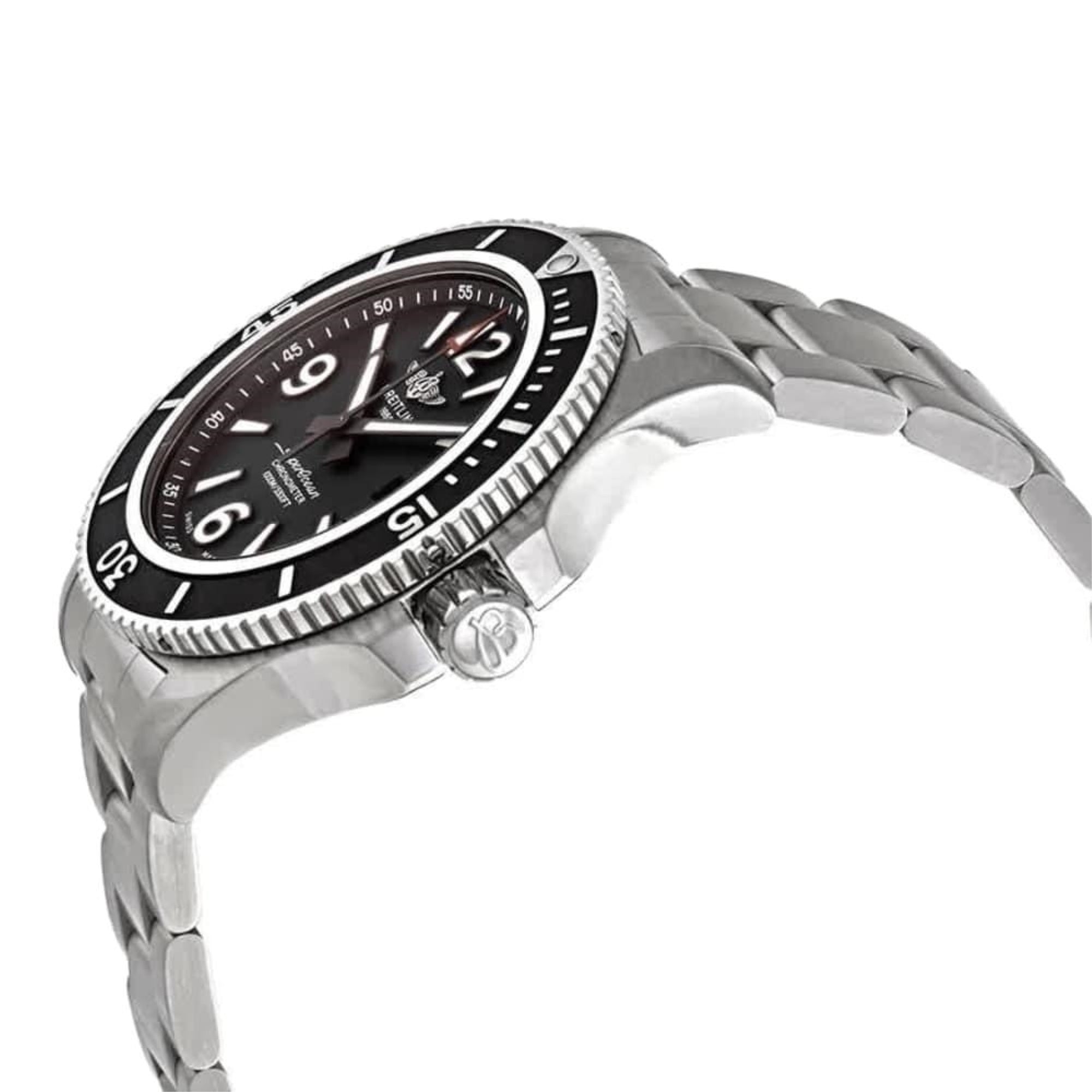 Breitling Superocean Automatic 44mm Black Dial Silver Steel Strap Watch for Men - A17367D71B1A1 Watches Breitling   
