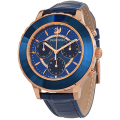 Swarovski Octea Lux Chrono Blue Dial Blue Leather Strap Watch for Women - 5563480 Watches Swarovski   