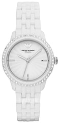 Emporio Armani Ceramic White Dial White Ceramic Bracelet Watch For Women - AR1477 Watches Emporio Armani   