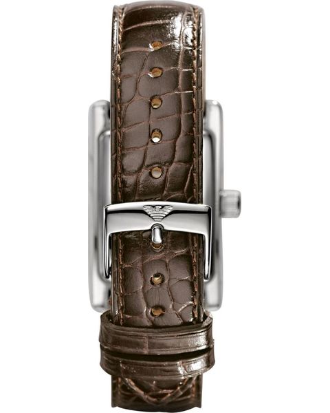 Emporio Armani Classic Beige Dial Brown Leather Strap Watch For Women - AR0155 Watches Emporio Armani   