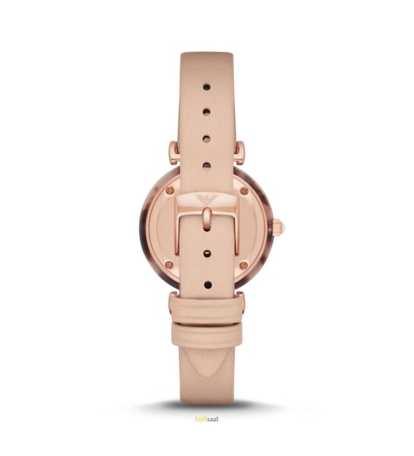 Emporio Armani Mother of Pearl Dial Beige Leather Strap Watch For Women - AR11004 Watches Emporio Armani   