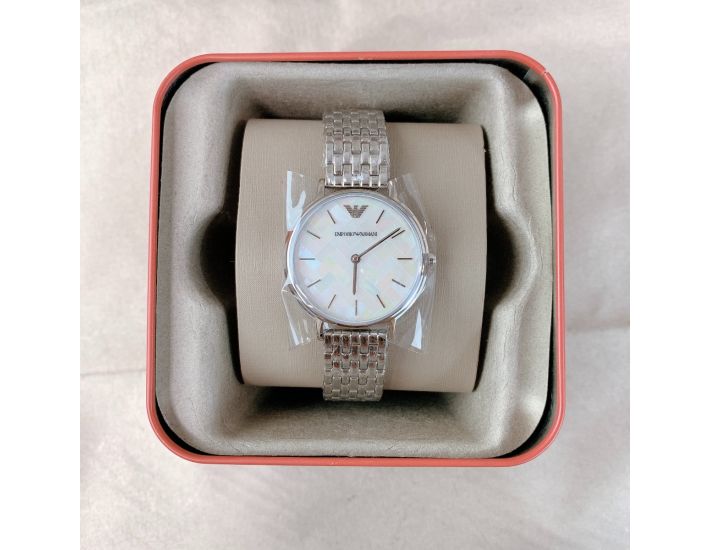 Emporio Armani Mother of Pearl Dial Silver Stainless Steel Watch For Women - AR11112 Watches Emporio Armani   