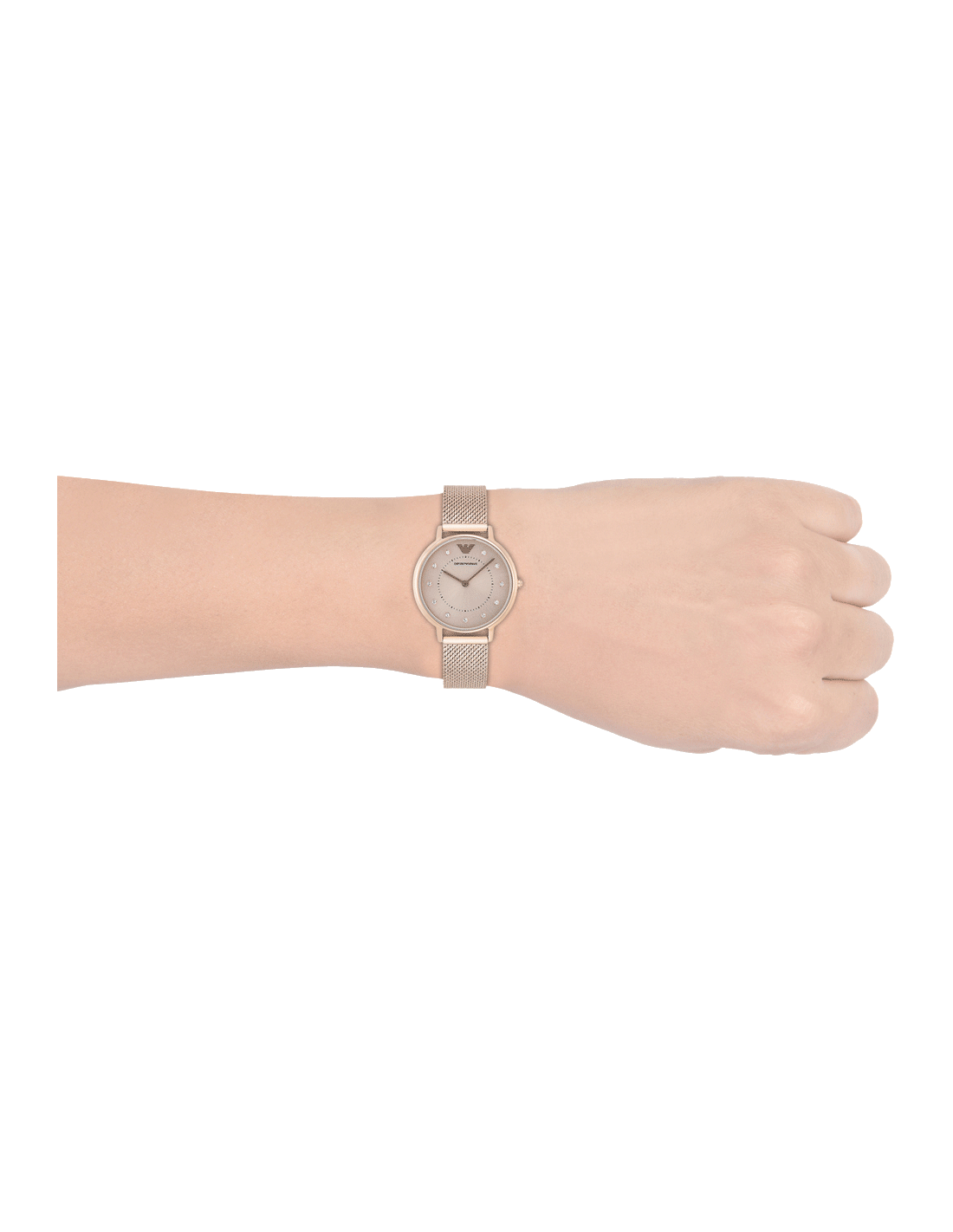 Emporio Armani Pink Dial Pink Mesh Bracelet Watch For Women - AR11129 Watches Emporio Armani   