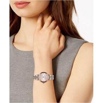 Emporio Armani Gianni T Bar Pink Dial Two Tone Stainless Steel Strap Watch For Women - AR11223 Watches Emporio Armani   