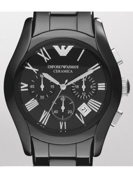 Emporio Armani Valente Chronograph Black Ceramic Watch For Men - AR1400 Watches Emporio Armani   