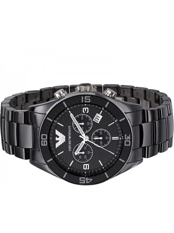 Emporio Armani Black Ceramic Chronograph Black Dial Watch For Men - AR1421 Watches Emporio Armani   