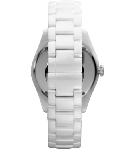 Emporio Armani Ceramica White Mother of Pearl Dial Stainless Steel Strap Watch For Women - AR1426 Watches Emporio Armani   