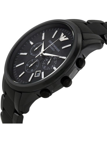 Emporio Armani Ceramica Chronograph Black Dial Black Stainless Steel Watch For Men - AR1451 Watches Emporio Armani   